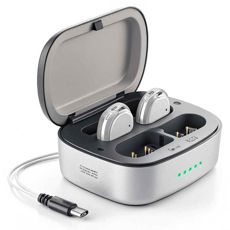 Hearing aid charging base power supply