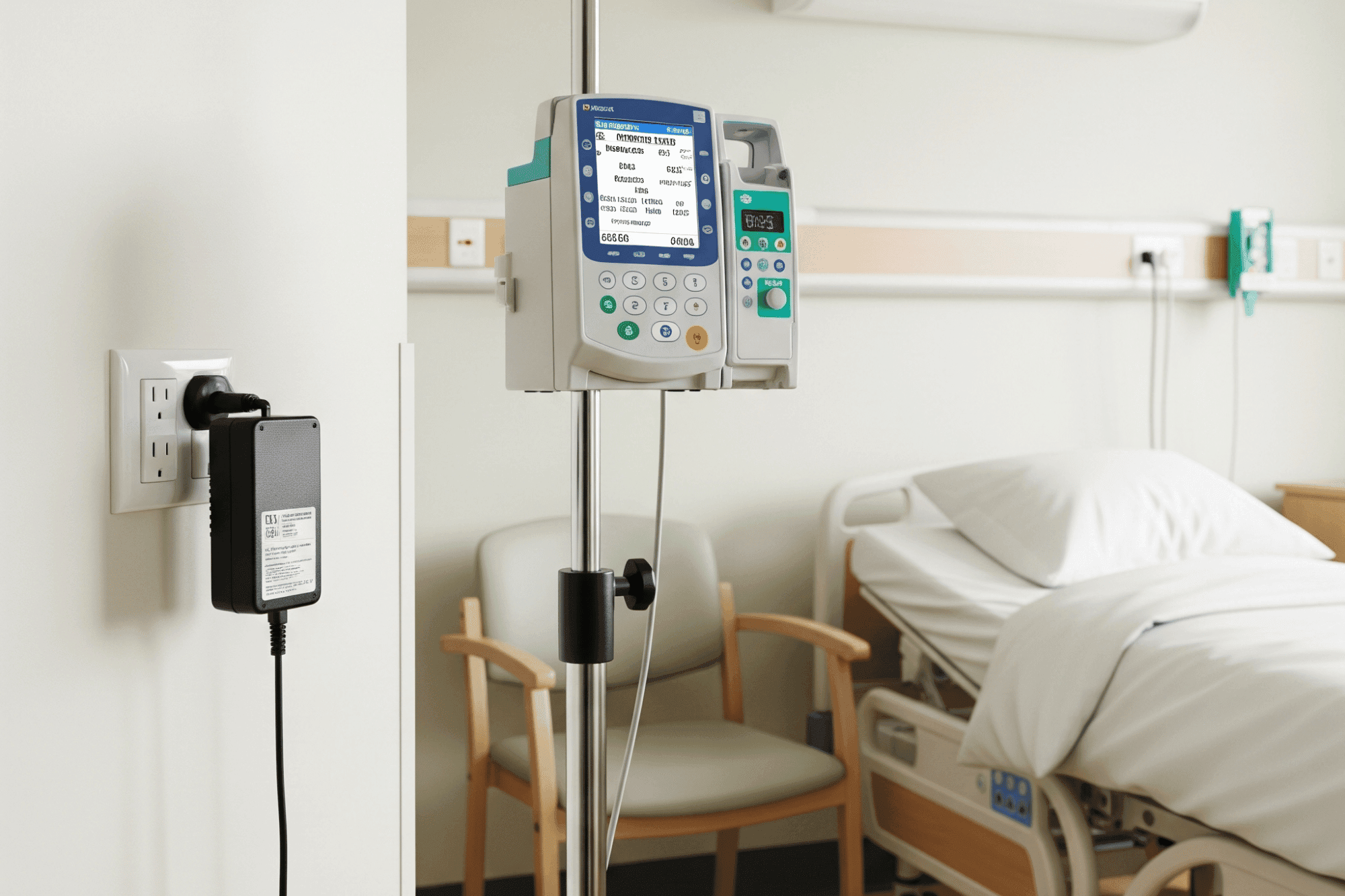infusion syringe pump power supply for medical devices
