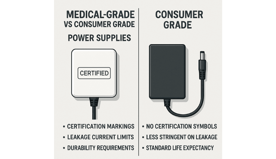 are your analyzers poweres by certified medical grade adapters