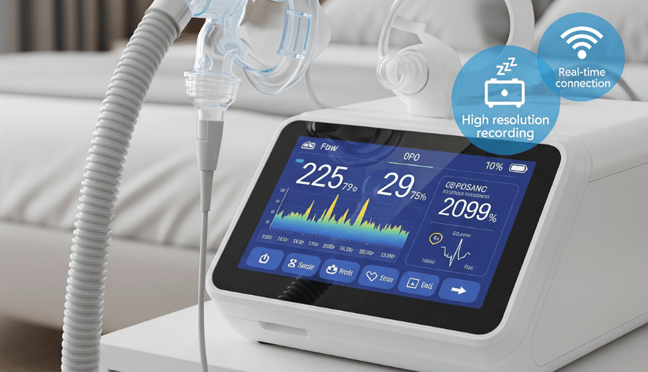 what role does the power adapter play in a sleep apnea monitor 