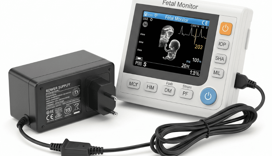 why is a reliable power adapter essential for fetal monitors