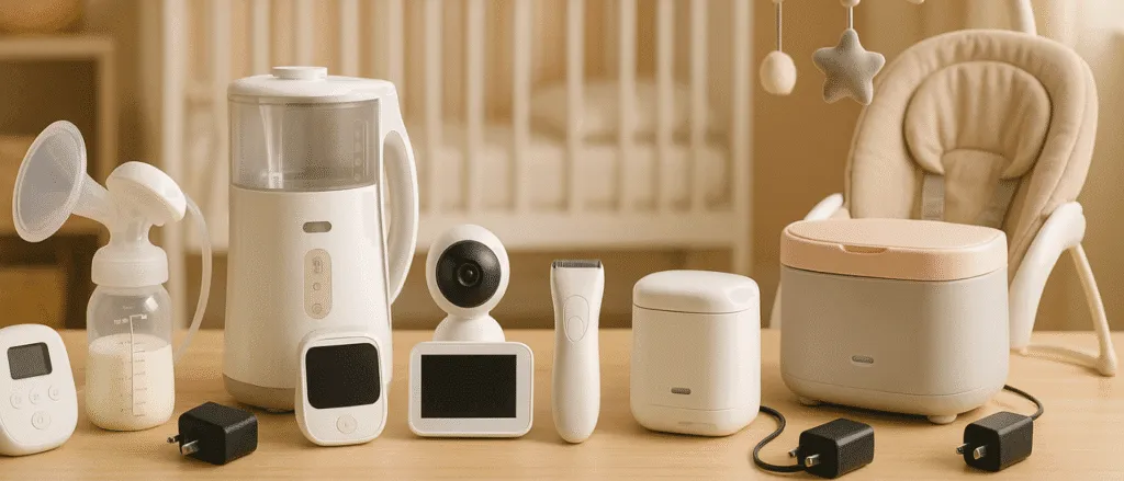 Soluciones de suministro eléctrico para dispositivos eléctricos para bebés y maternidad.