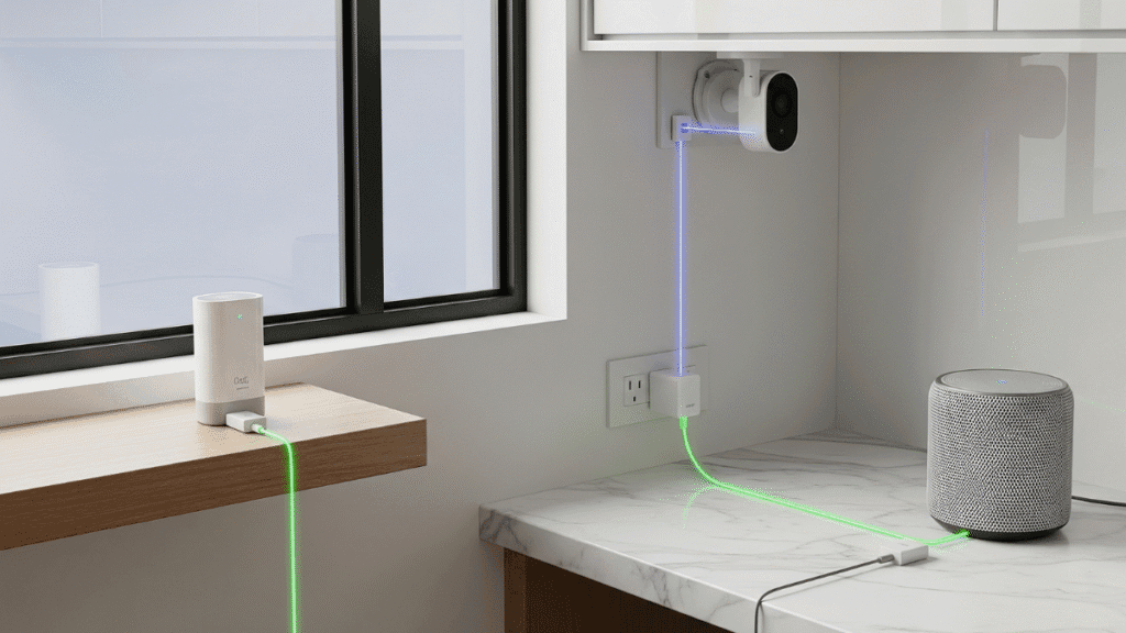 Power adapter to USB in loT devices