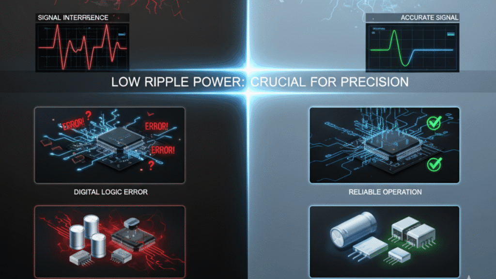 Why low ripple output is crucial for precision equipment?