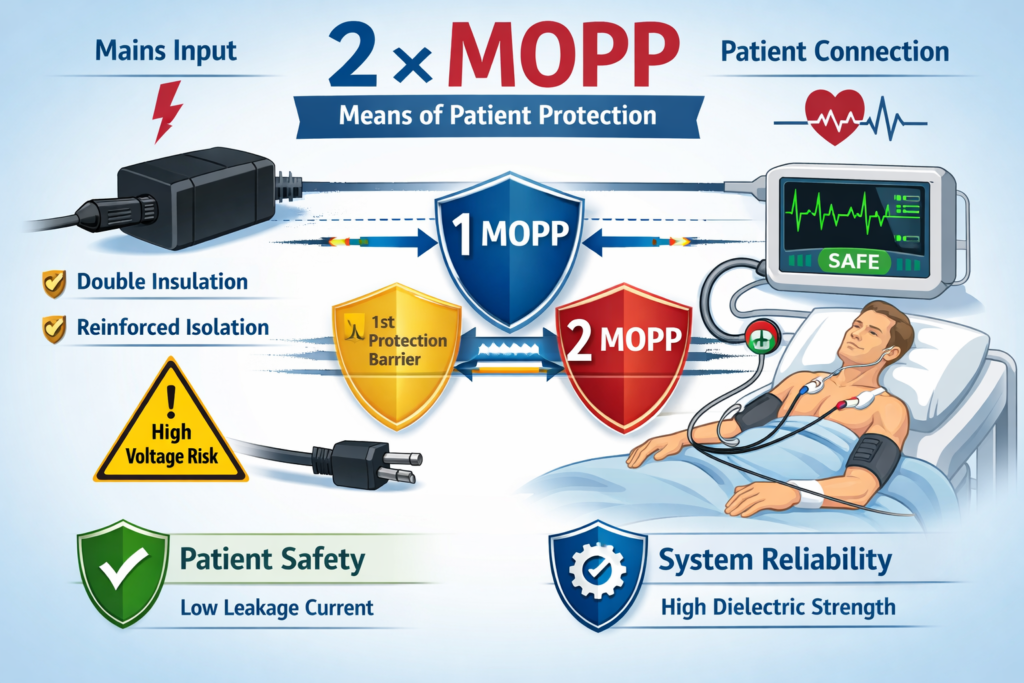 2MOPP medical power adapter