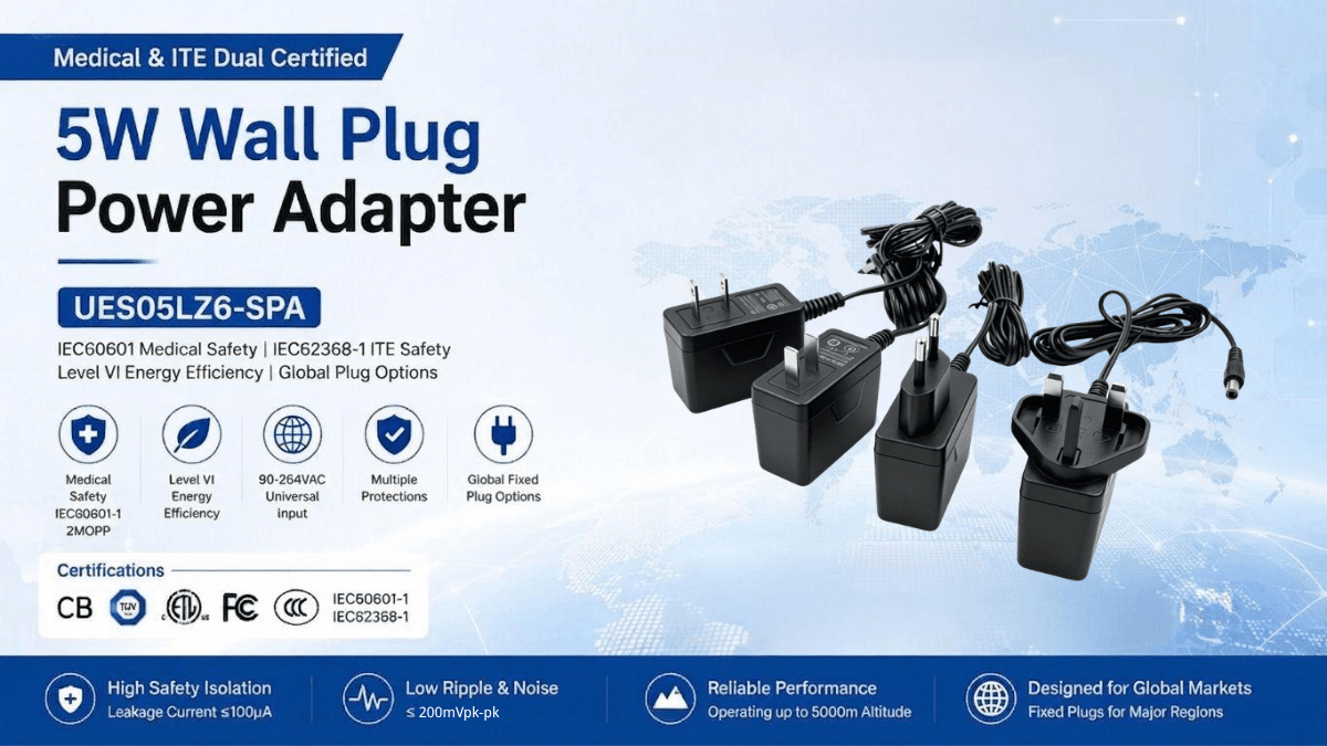 5W wall plug power adapter for medical devices (3)