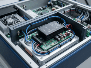 AC DC brick power supply module integrated inside compact industrial electronic equipment