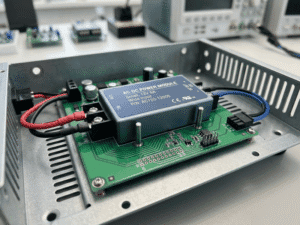 AC DC brick power supply module integrated into compact industrial electronic equipment