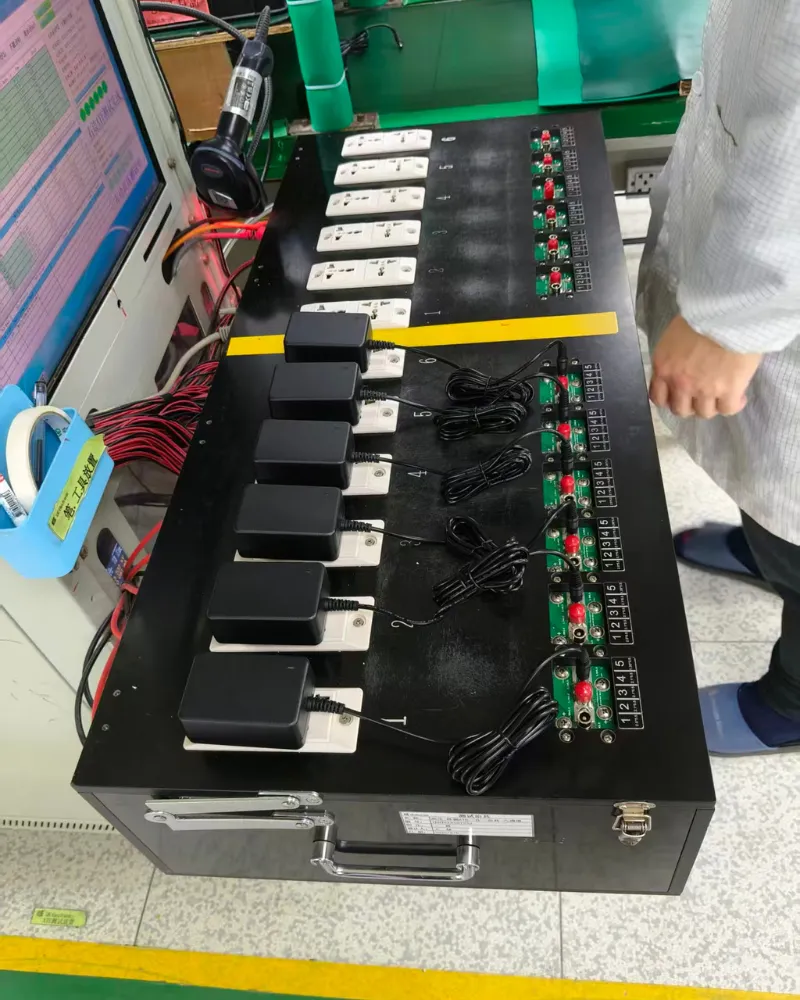 Automated electrical performance and safety testing of PoE adapters for quality assurance during manufacturing.
