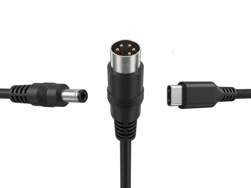Comparison of barrel, DIN, and USB C power connectors Comparison of barrel, DIN, and USB C power connectors