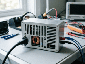 Medical grade power supply module on a lab bench