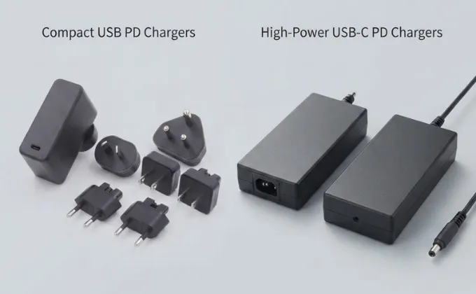 USB PD charger series from 20W to 240W showing USB C Power Delivery charger solutions for different power requirements