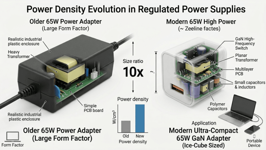 power density evolution in regulated power supplies power density evolution in regulated power supplies